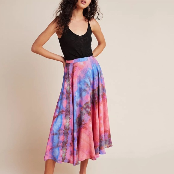 HTF Anthropologie Joni Tie-Dye Midi Skirt - Picture 8 of 10